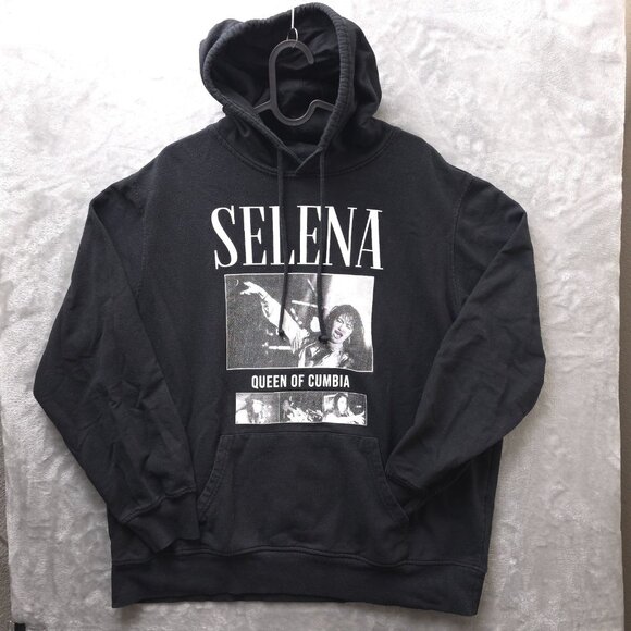 Selena Queen of Cumbia Graphic Hoodie Women's XL Black Long Sleeve Pockets - Picture 1 of 8
